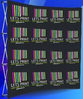 Curved Fabric Banner Wall as shown in the Lets Print 2026 catalogue